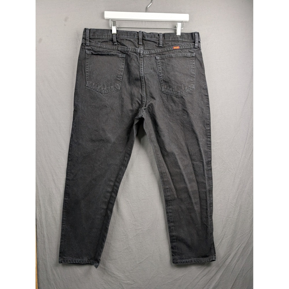 Rustler Mens Black Regular Fit Straight Leg Denim Jeans 40x30